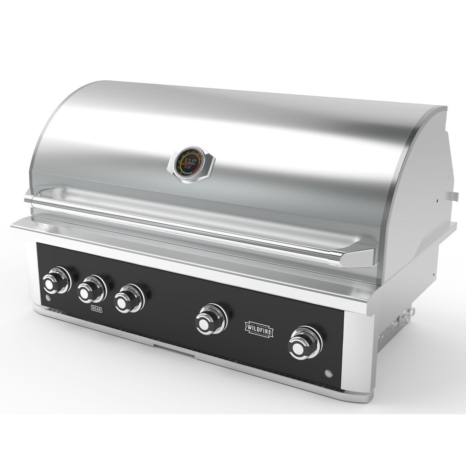 Wildfire Ranch Pro 42-in Black 304 SS Natural Gas Grill w/ Freestanding Cart - Angled - White Background thumbnail