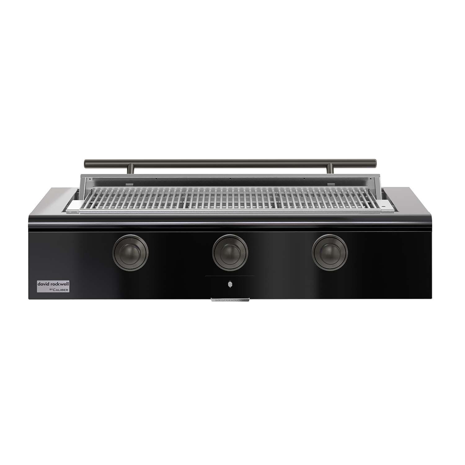 Caliber 48-in Natural Gas Built-In Rockwell Grill - Gloss Black w/ Pewter Hardware - CRG-48BN00-A-044-H05