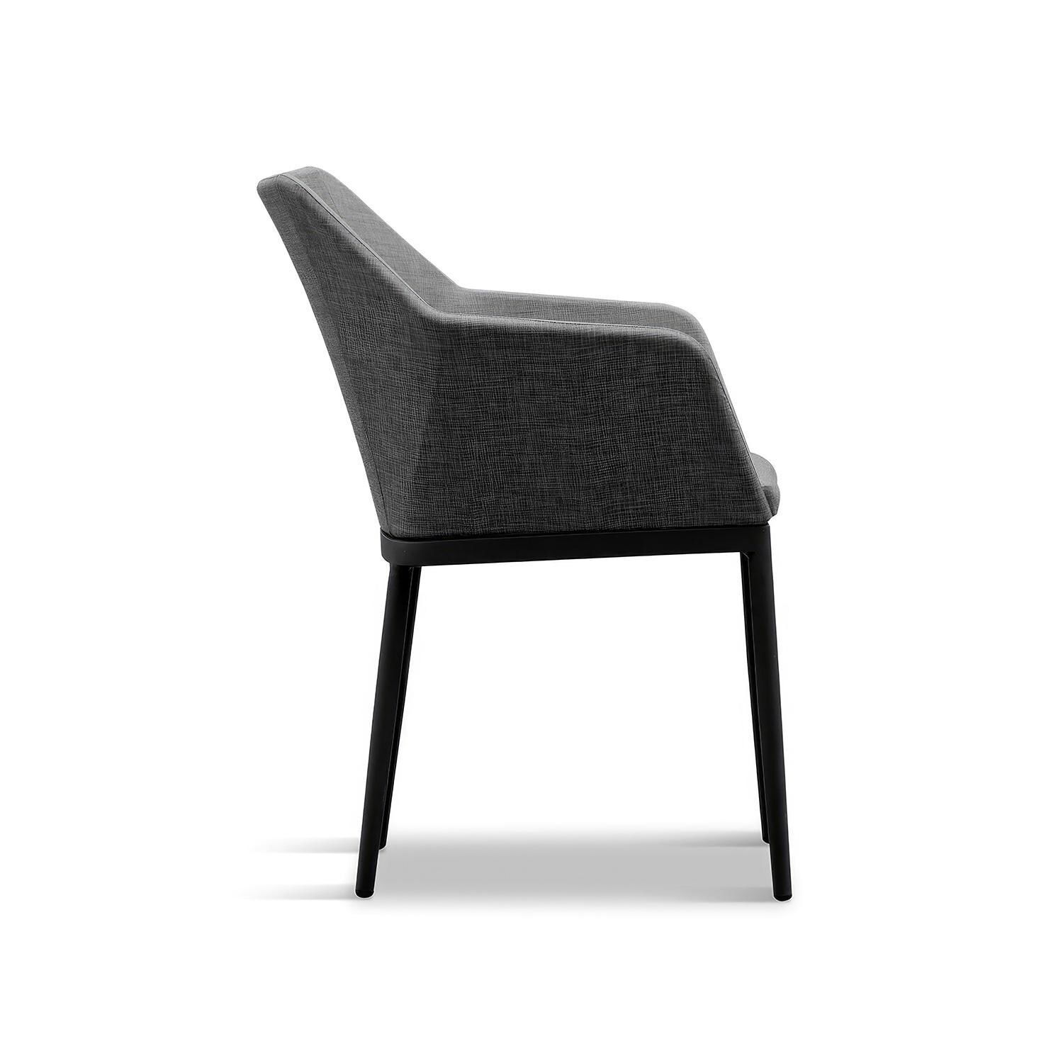Starlook Bay Aluminum Dining Arm Chair in Black by Lakeview - Side - White Background thumbnail