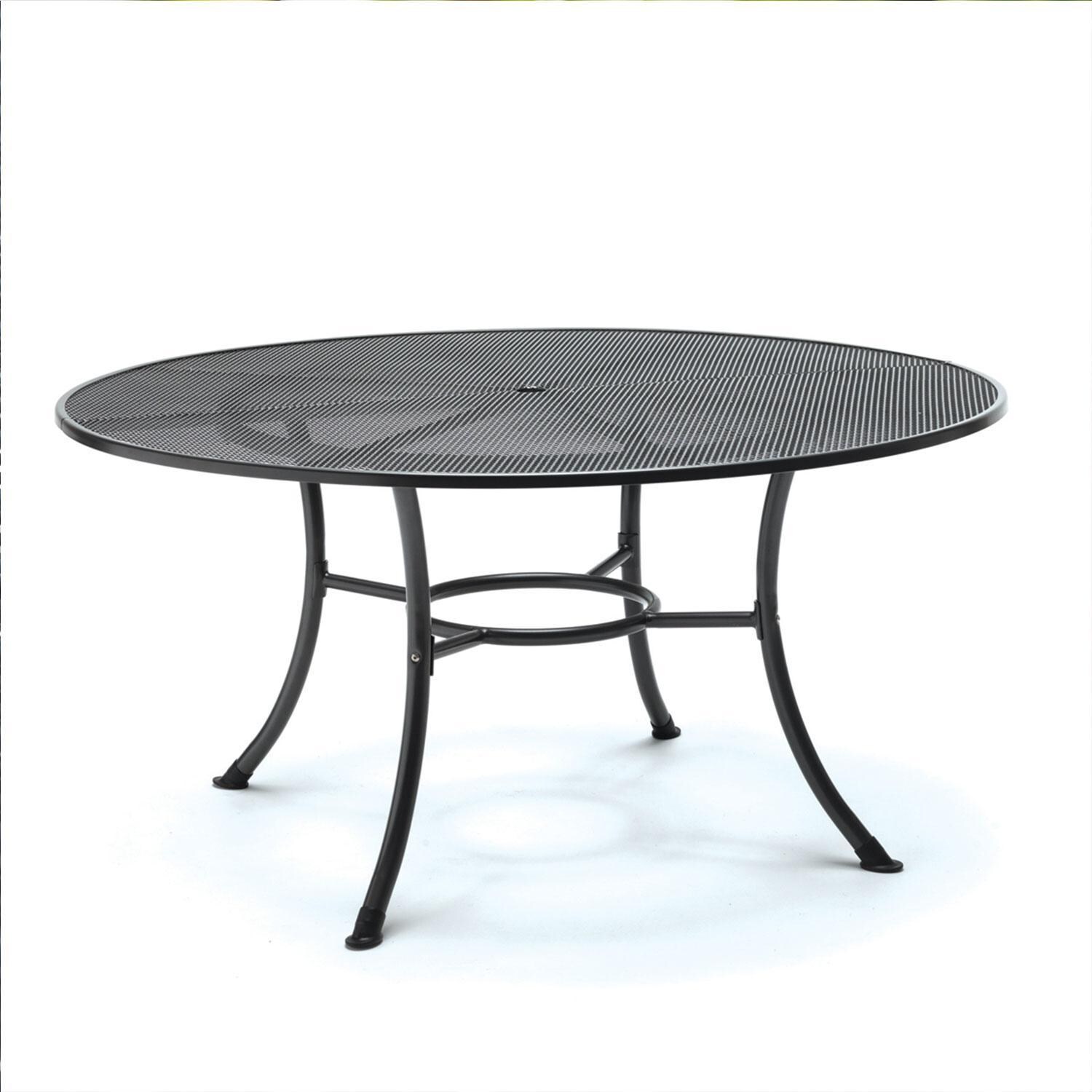 Pilano 7 Pc Steel Round Dining Set in Gray By KETTLER - Dining Table - White Background thumbnail
