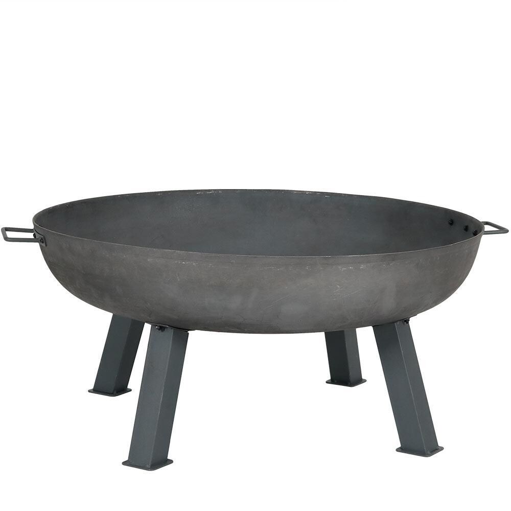 Ultimate Patio 39-Inch Dark Gray Cast Iron Rustic Wood Burning Fire Pit - Front View thumbnail