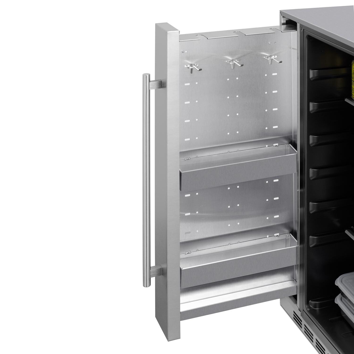 Summit BCR19924 24-Inch 3.1 Cu. Ft. Shallow Depth Outdoor Compact Refrigerator W/ Slide-Out Storage Compartment - Slide Out Compartment thumbnail