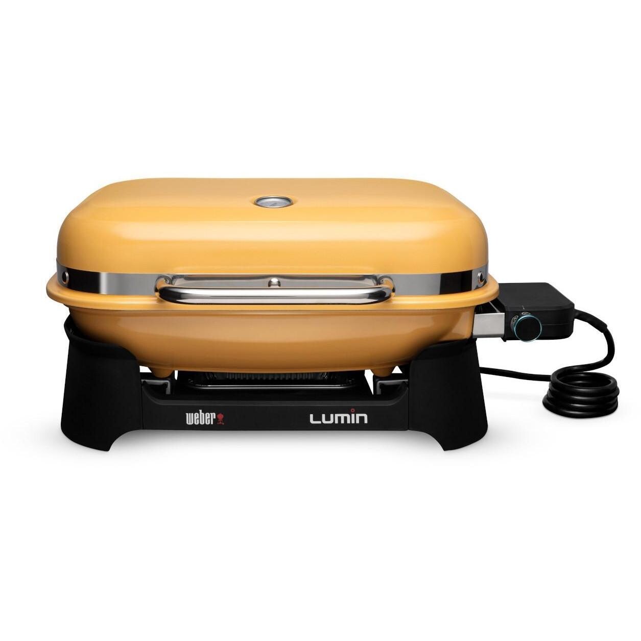 Weber 92280901 Golden Yellow Lumin Portable 1560 Watt Electric Grill - Front View - White Background thumbnail