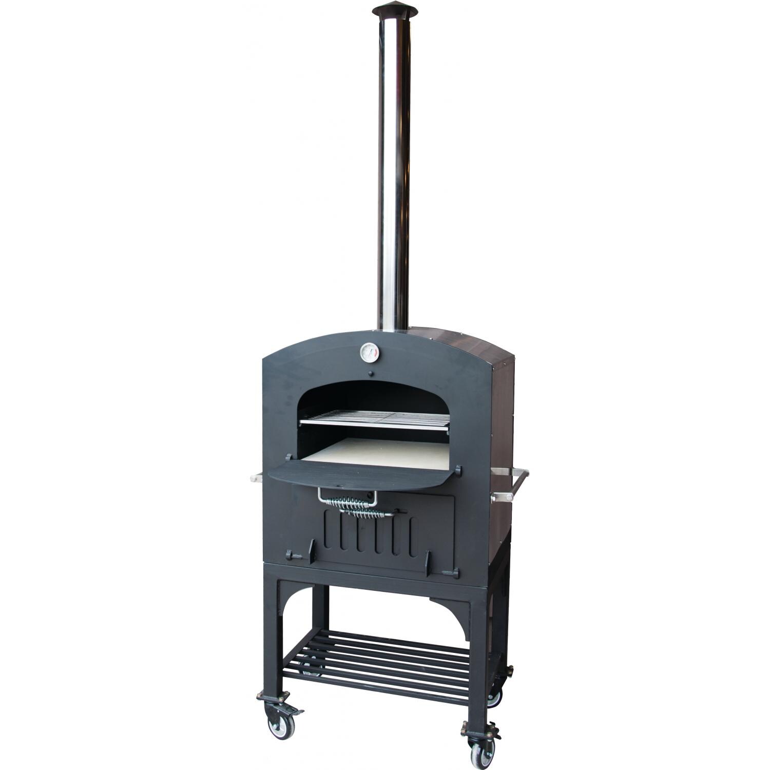 Tuscan Chef GX-C2 Deluxe Family Outdoor Wood-Fired Pizza Oven - On Cart - Full View thumbnail