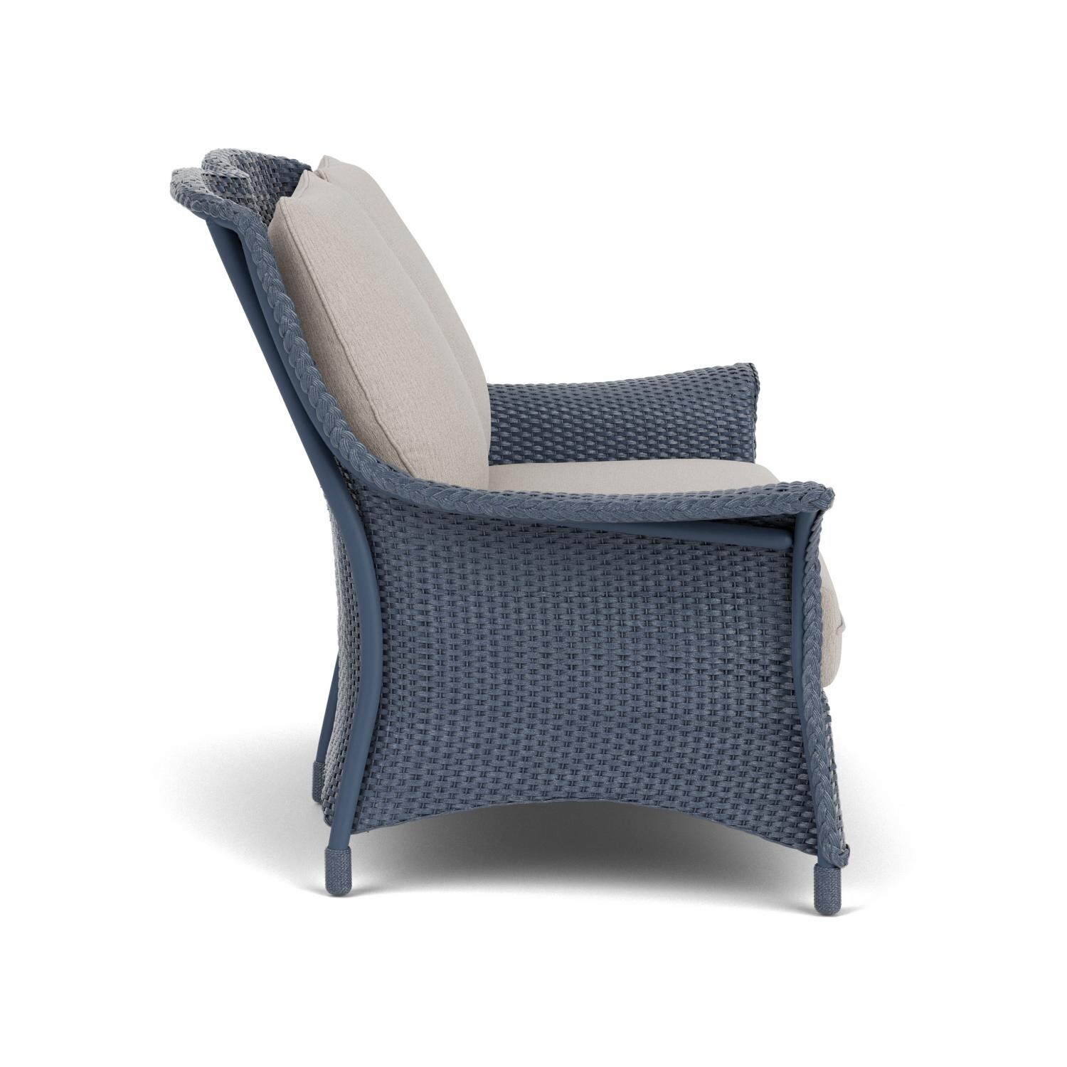 Lloyd Flanders Mandalay Loveseat In Denim Blue Finish With Remy Cloud Fabric - Side thumbnail