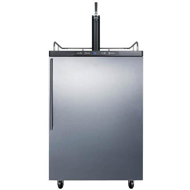 Summit 5.6 Cu. Ft. Freestanding Outdoor Single Tap Beer Dispenser / Kegerator With Professional Handle - Stainless Steel - SBC635MOSHV thumbnail