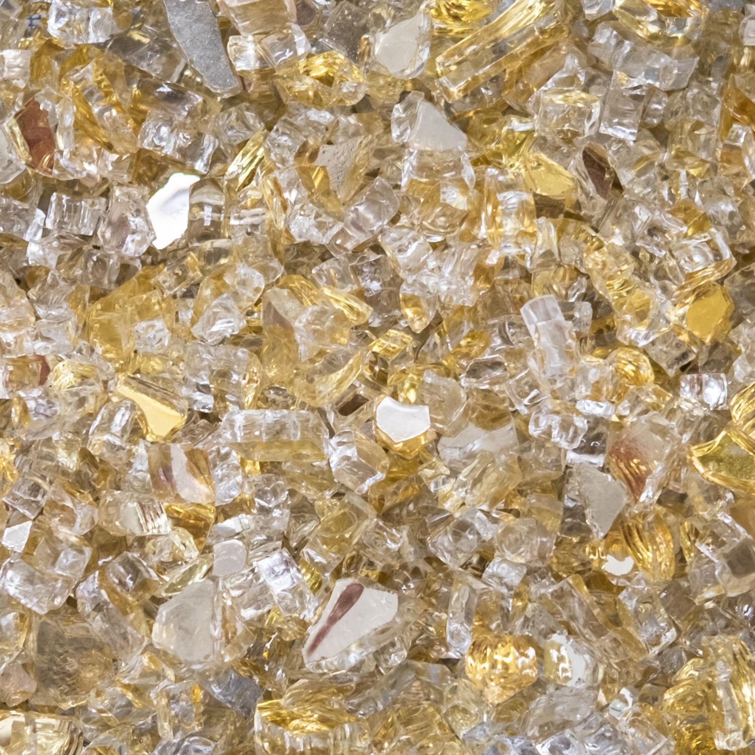 BBQGuys Signature Series 1/4-Inch White Gold Reflective Fire Glass - Close-up thumbnail