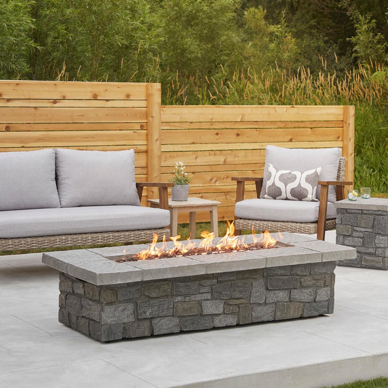 Real Flame Sedona 66-Inch Rectangle Propane Gas Fire Table - Gray - C11813LP-GRY image