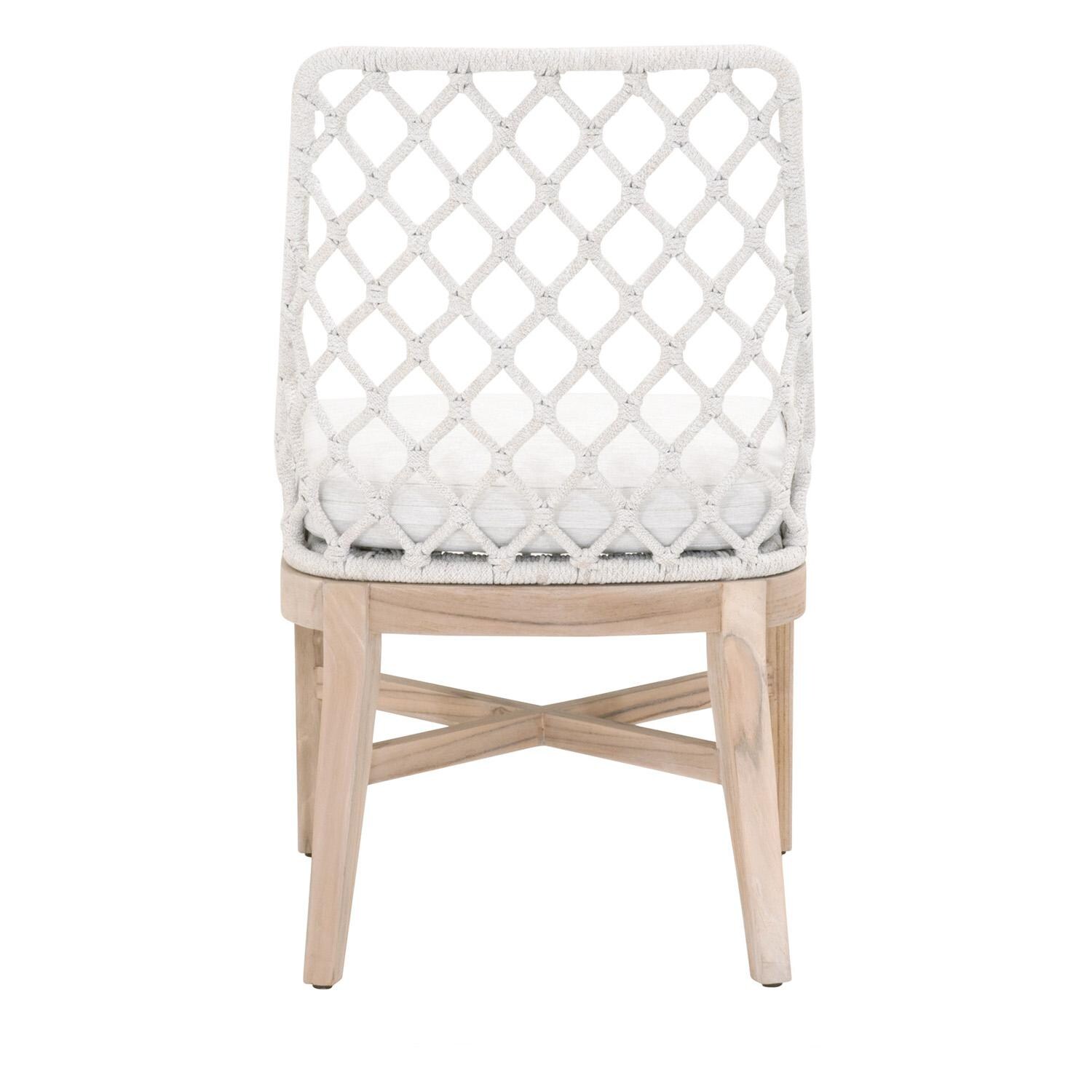 Lakeview Costa Brook Woven Rope Dining Side Chair in White Speckle - Back View thumbnail