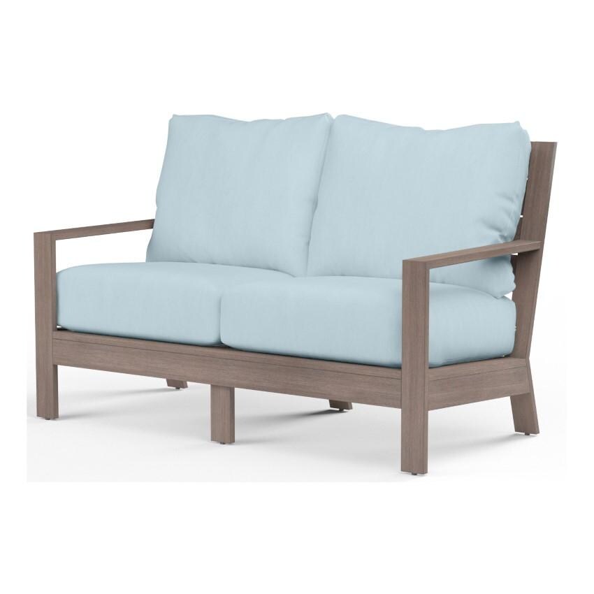 Laguna 2 Person Aluminum Loveseat w/ No Welt in Driftwood/Canvas Skyline by Sunset West - White Background thumbnail