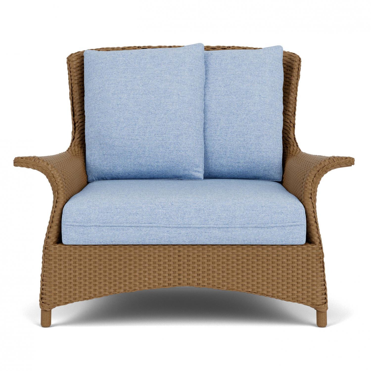 Lloyd Flanders Mandalay Chair and a Half in Hickory Finish with Demo Skyway Fabric thumbnail