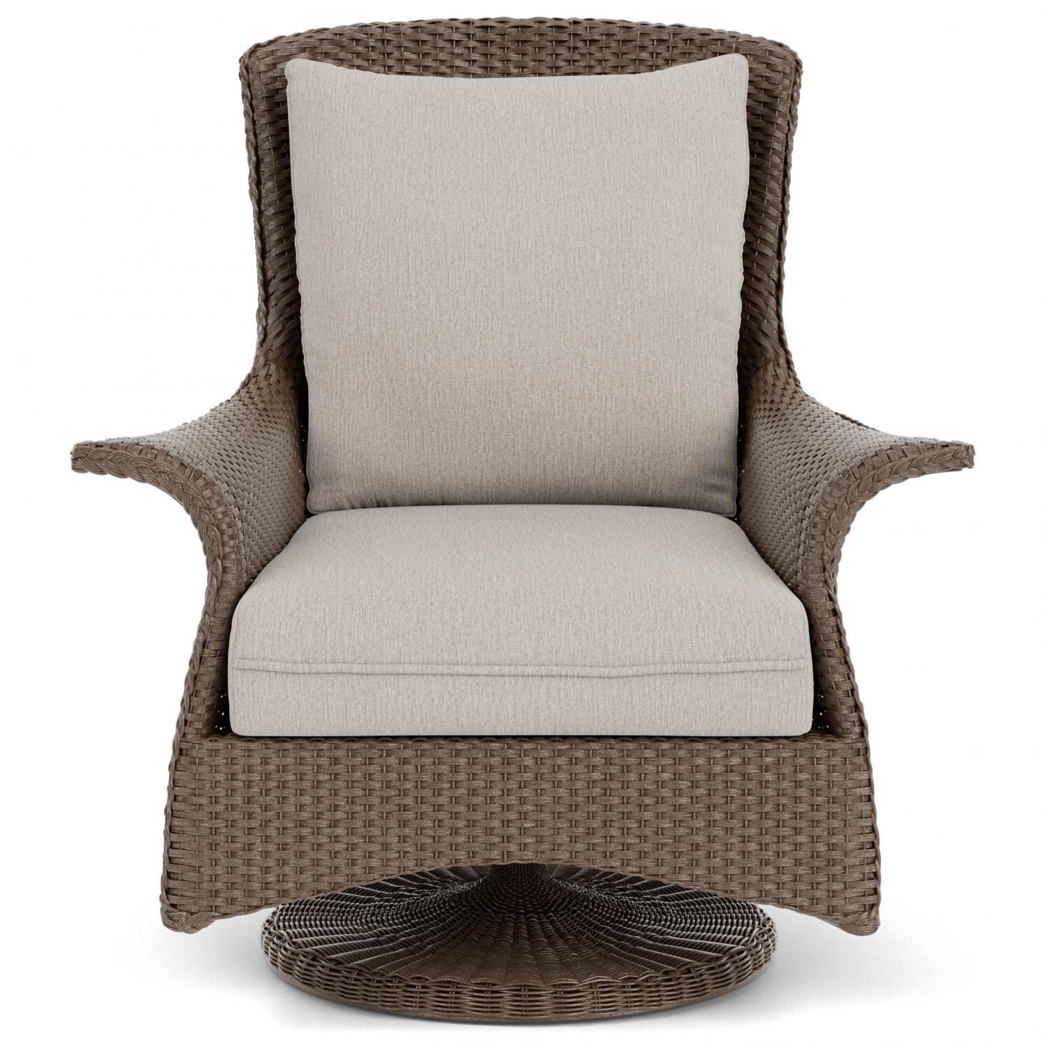 Mandalay Lloyd Loom Swivel Rocker Club Chair in Bark/Remy Cloud by Lloyd Flanders