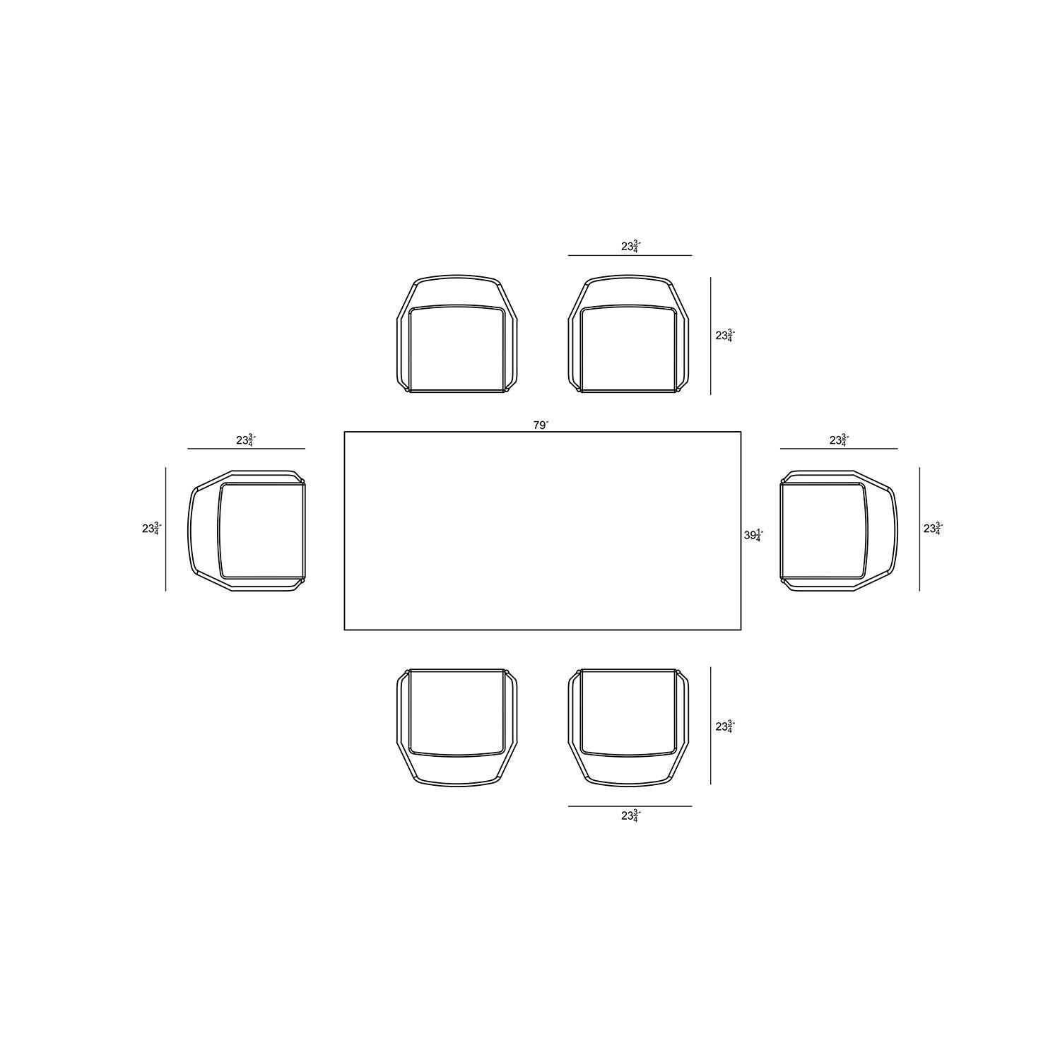 Starlook Bay 7 Pc Aluminum Dining Set in Slate by Lakeview - Dimensional 2 thumbnail