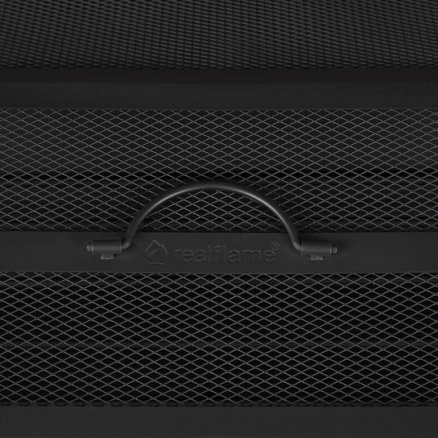 Real Flame Evans 43-Inch Rectangle Wood Burning Fire Pit - Black - Spark Screen Handle thumbnail