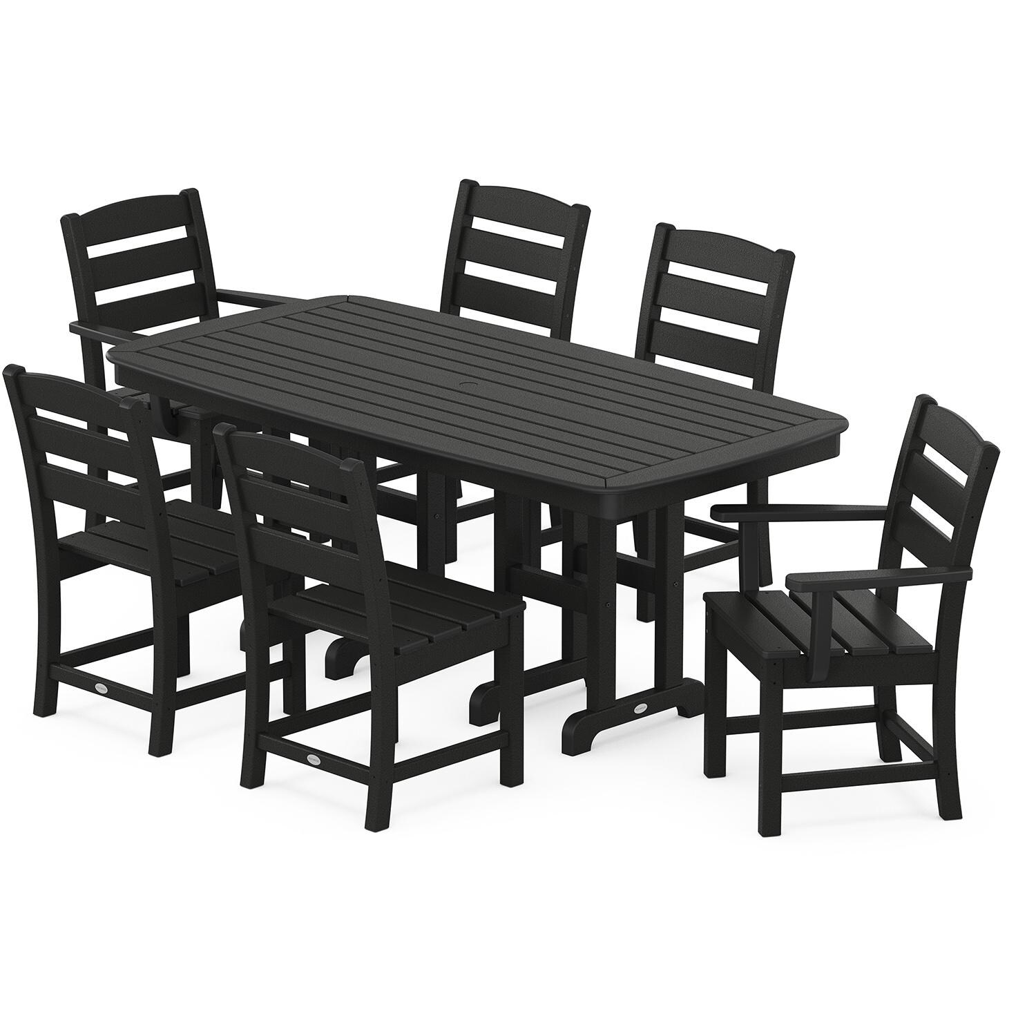 POLYWOOD Lakeside 7-Piece Dining Set - Black