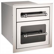 Fire Magic Echelon Black Diamond 14-Inch Double Access Drawer With Soft Close - 53802HSC image