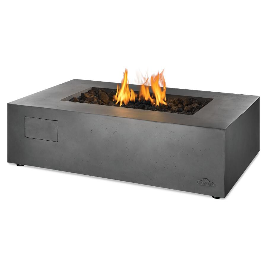 Uptown Series 51 Inch Rectangular Cast Aluminum Propane Fire Pit in Gray by Napoleon