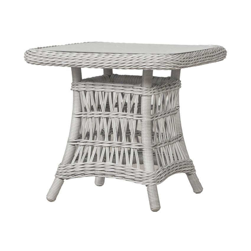 Mackinac 25 Inch Square Wicker End Table in Putty by Lloyd Flanders