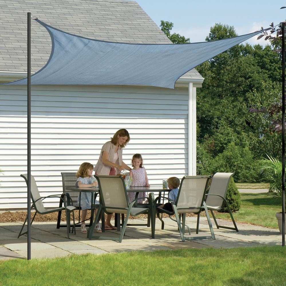 ShadeLogic Sun Shade Sail Heavy Weight 16 Foot Square - Sea Blue Patio Cover thumbnail