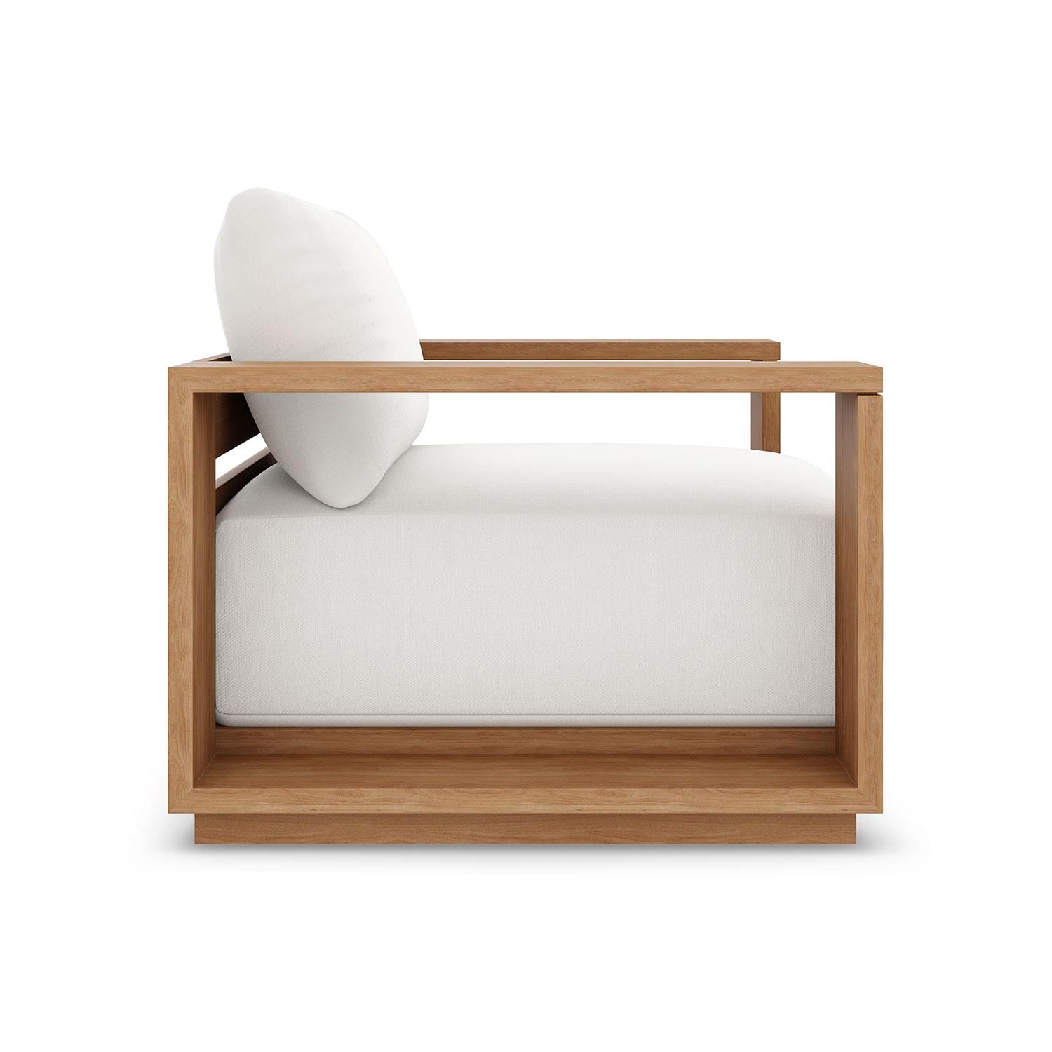 Bellawood Teak Luxe Club Chair in Natural by Lakeview Outdoor Designs - Side View - White Background thumbnail
