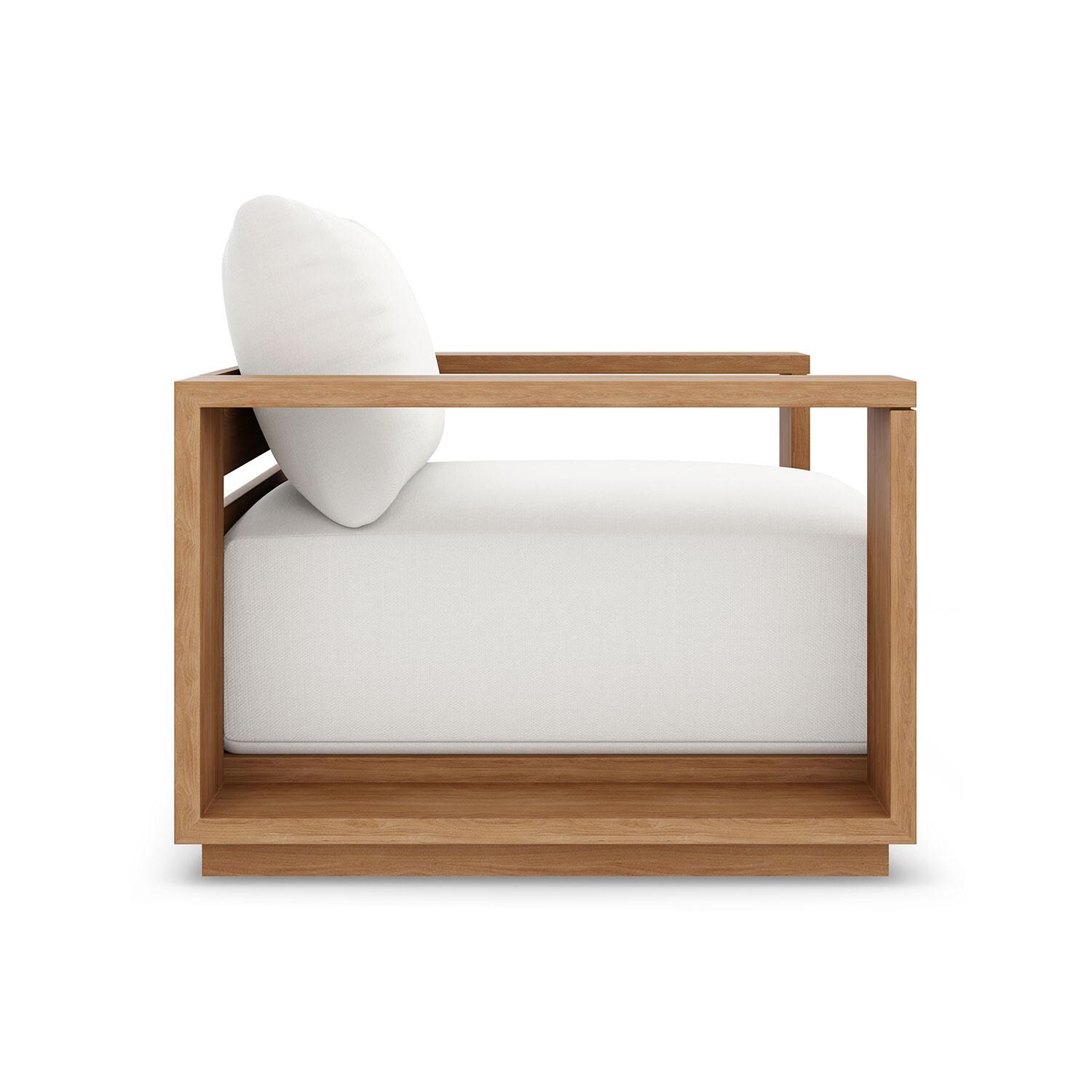 Bellawood Teak Luxe Club Chair in Natural by Lakeview Outdoor Designs - Side View - White Background thumbnail