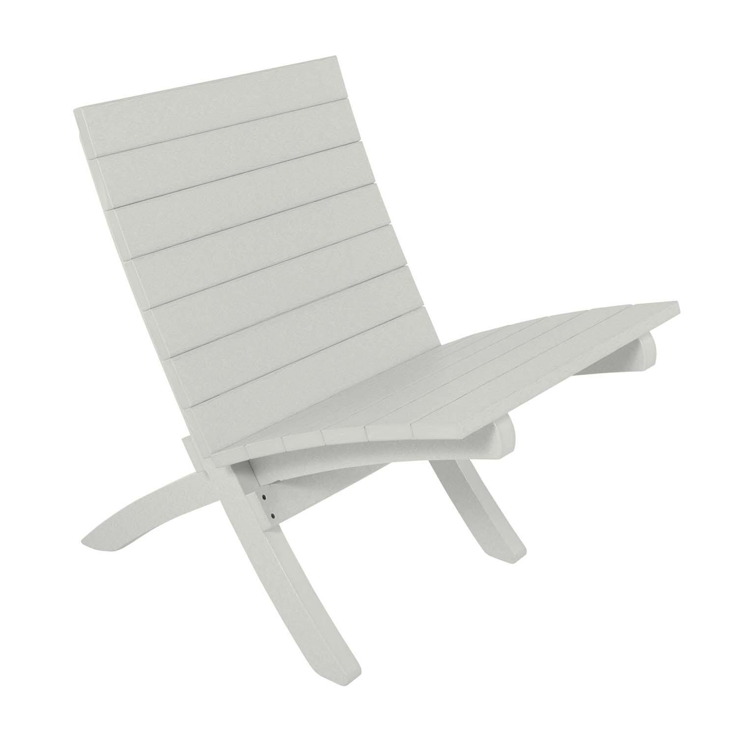Hazel Cove Recycled Plastic Folding & Stacking Dining Side Chair in Coconut White by Lakeview Outdoor Designs - White Background thumbnail