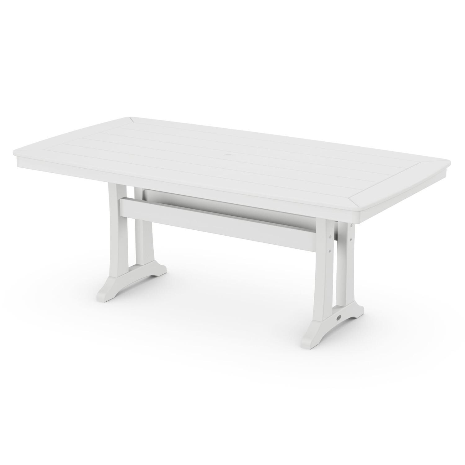 POLYWOOD La Casa Cafe White 7 Piece Rectangular Dining Set - Table thumbnail