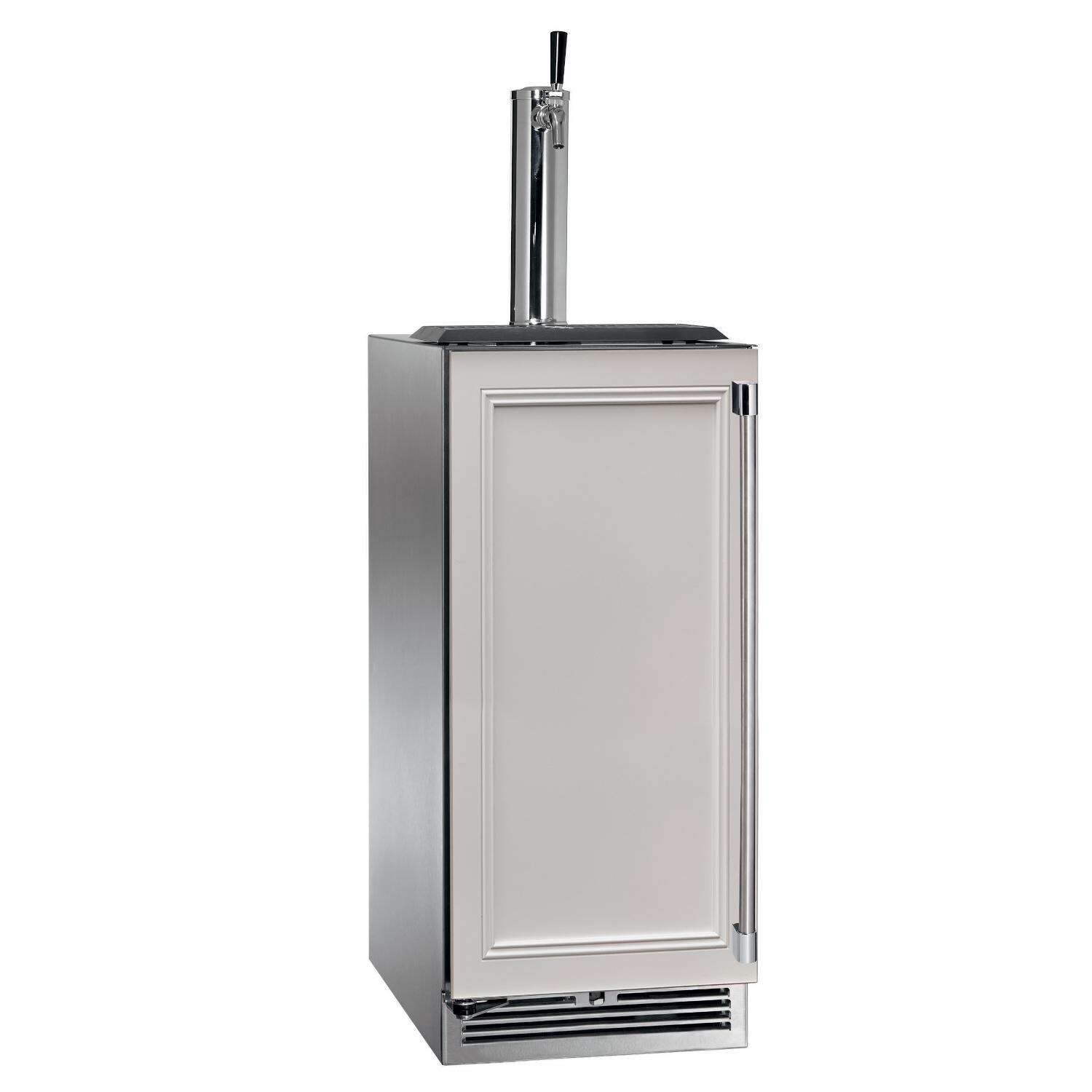 Perlick HP15TO-4-2L-1 15-Inch Signature Series Stainless Steel Panel Ready Outdoor Beverage Dispenser - Custom White Wood Panel thumbnail