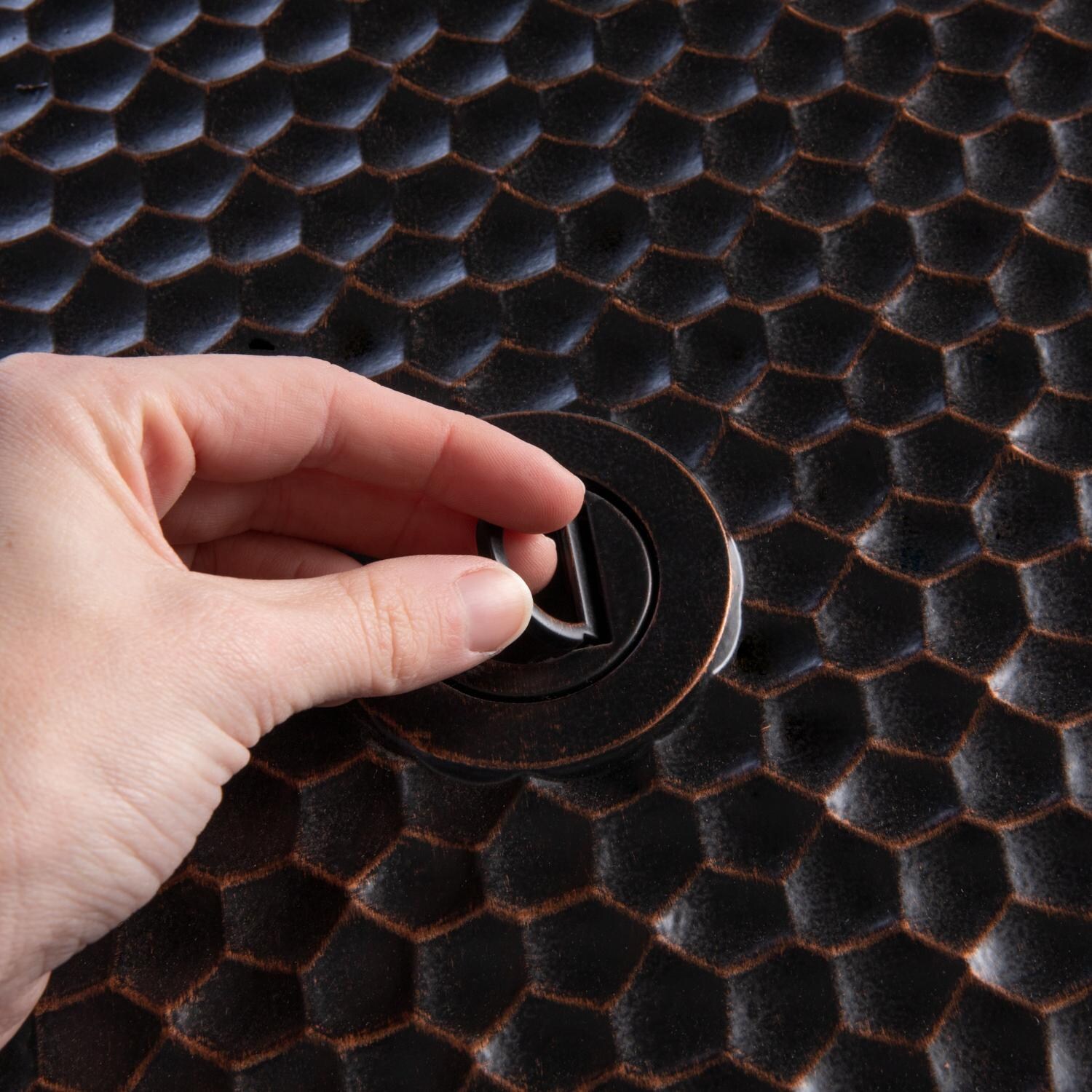 Ultimate Patio SC62752 Leafview 42-Inch Round Aluminum Propane Fire Pit Table - Cover Handle thumbnail