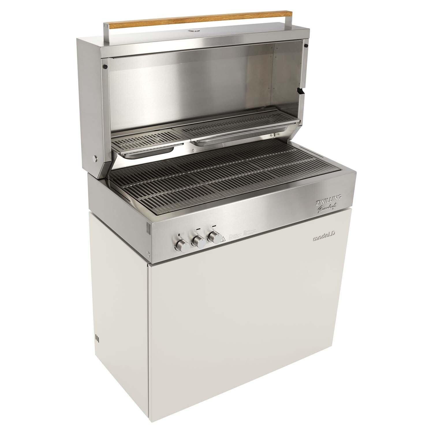 Flammkraft Model D Propane Gas Grill - Ivory White - 1029542