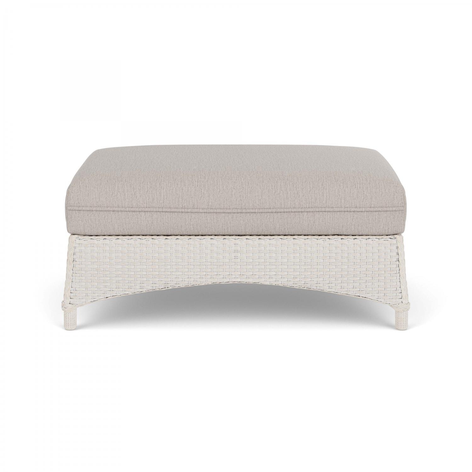 Lloyd Flanders Mandalay Large Ottoman in Antique White Finish with Remy Cloud Fabric - Back thumbnail