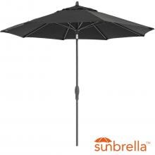 9 Ft. Octagonal Aluminum Auto Tilt Patio Umbrella W/ Crank Lift By Lakeview Outdoor Designs - Black Frame / Sunbrella Canvas Black Canopy image