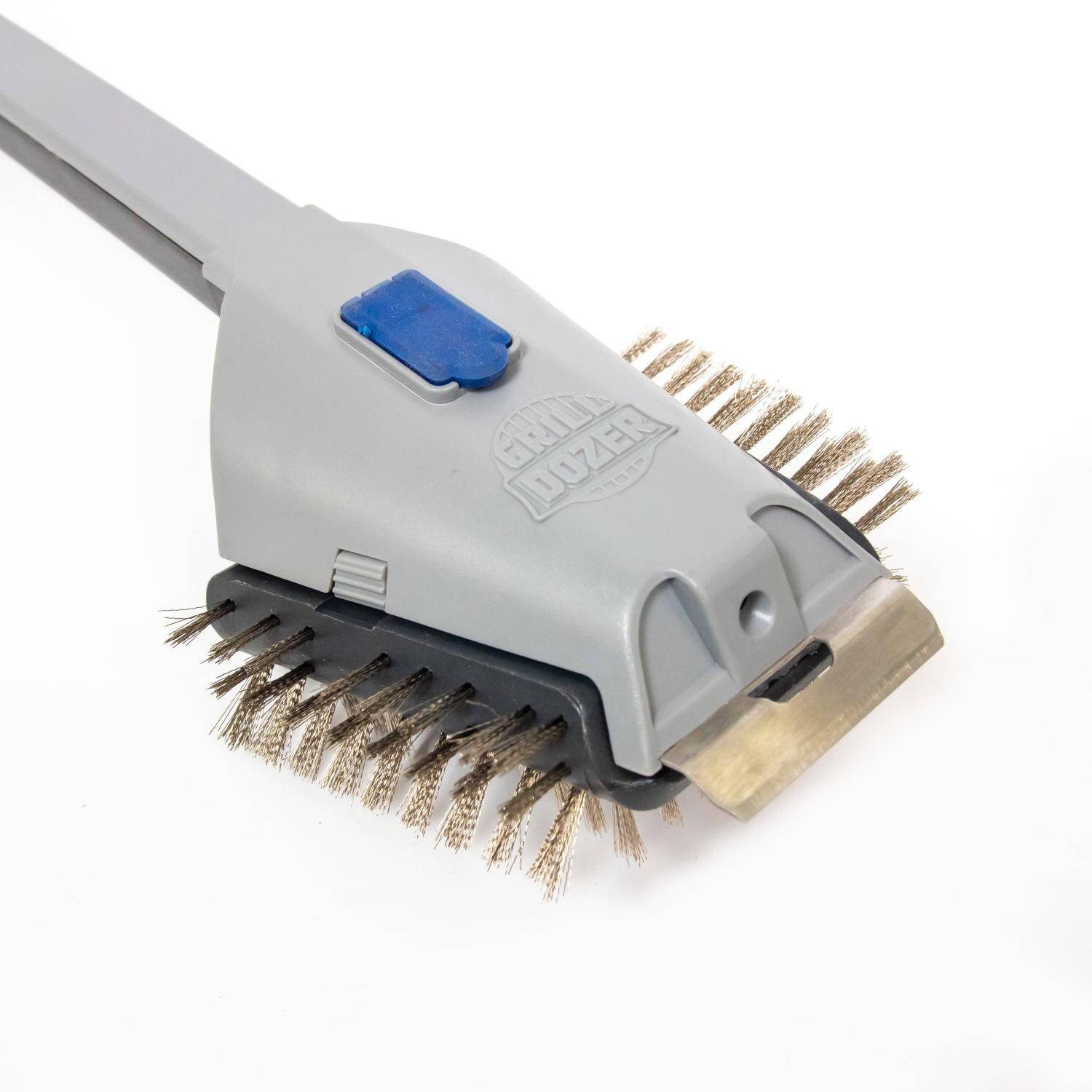 Steam Cleaning 3-Sided Grill Brush By Grill Dozer -Close-up Of Brush Head thumbnail