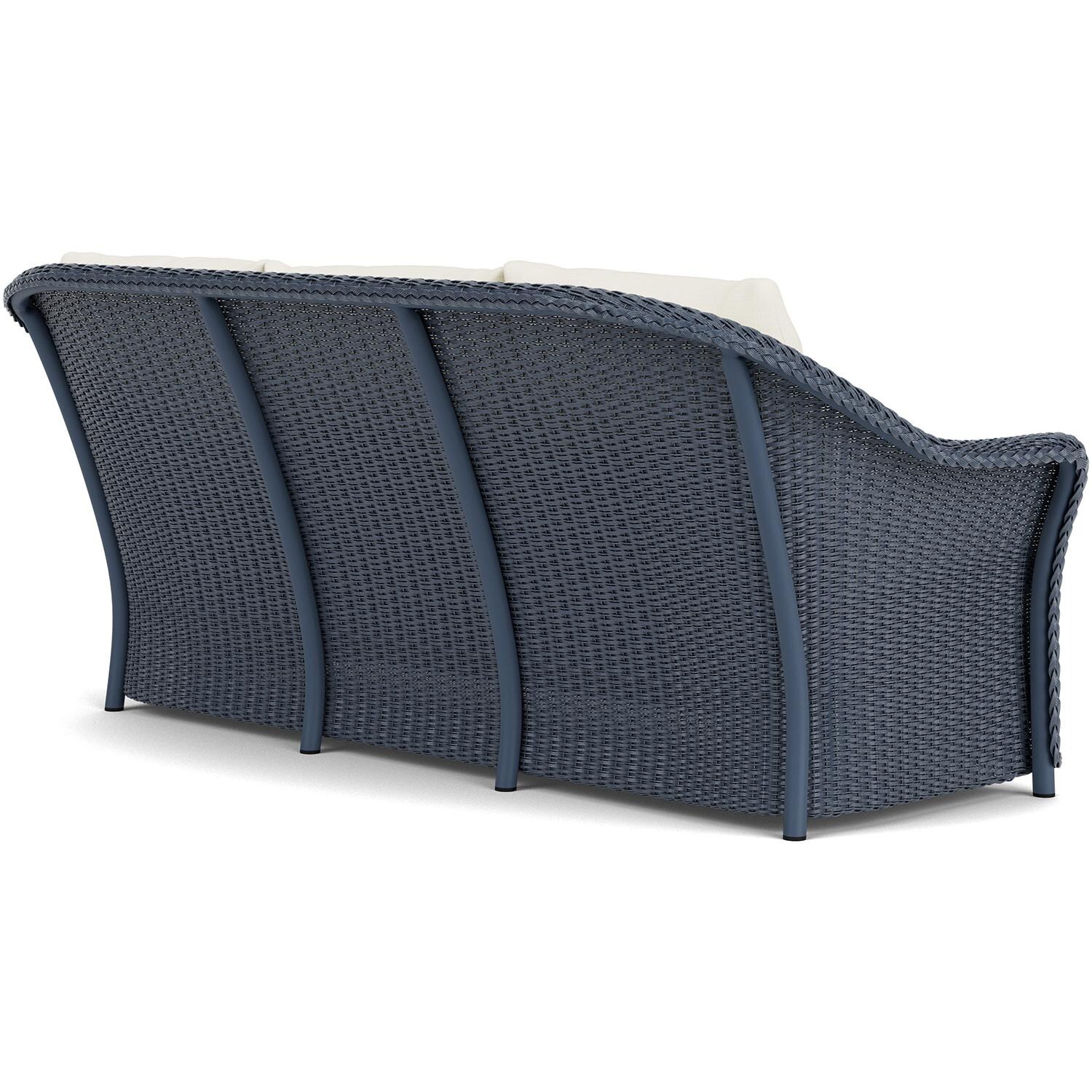 Lloyd Flanders Weekend Retreat Sofa in Denim Blue Finish W/ Sailcloth Salt Fabric - Back Right thumbnail