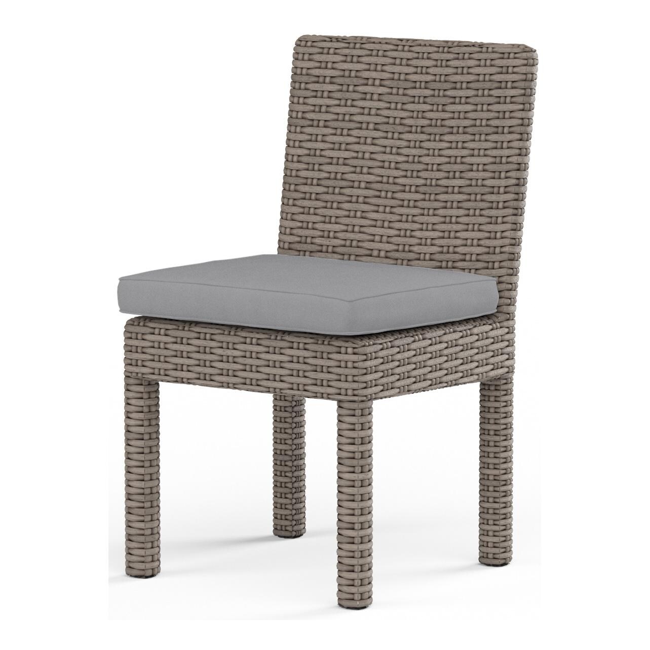 Coronado Wicker Dining Side Chair in Driftwood/Canvas Granite by Sunset West - White Background thumbnail