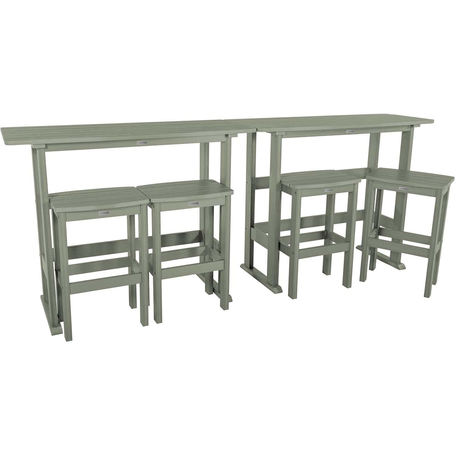 Hart Lane 6 Pc Recycled Plastic Bar Height Dining Set in Eucalyptus By Lakeview Outdoor Designs - White Background thumbnail