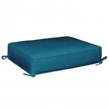 Sunbrella Spectrum Peacock Small Outdoor Replacement Ottoman Cushion W/ Piping By BBQGuys