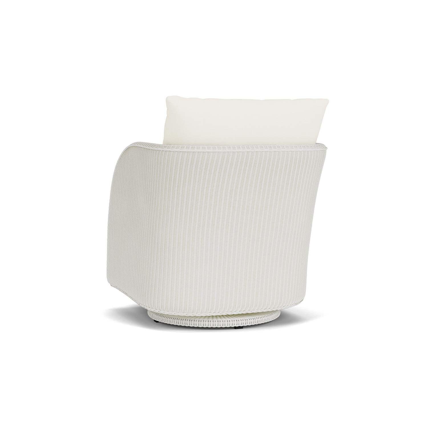Lloyd Flanders Essence Swivel Glider Lounge Chair W/Sailcloth Salt Fabric - Matte White Finish - Back Left thumbnail