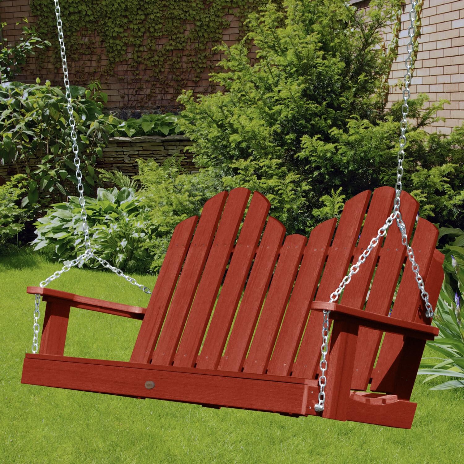 Lakeview Paradise Key 4-Foot Porch Swing - Rustic Red thumbnail