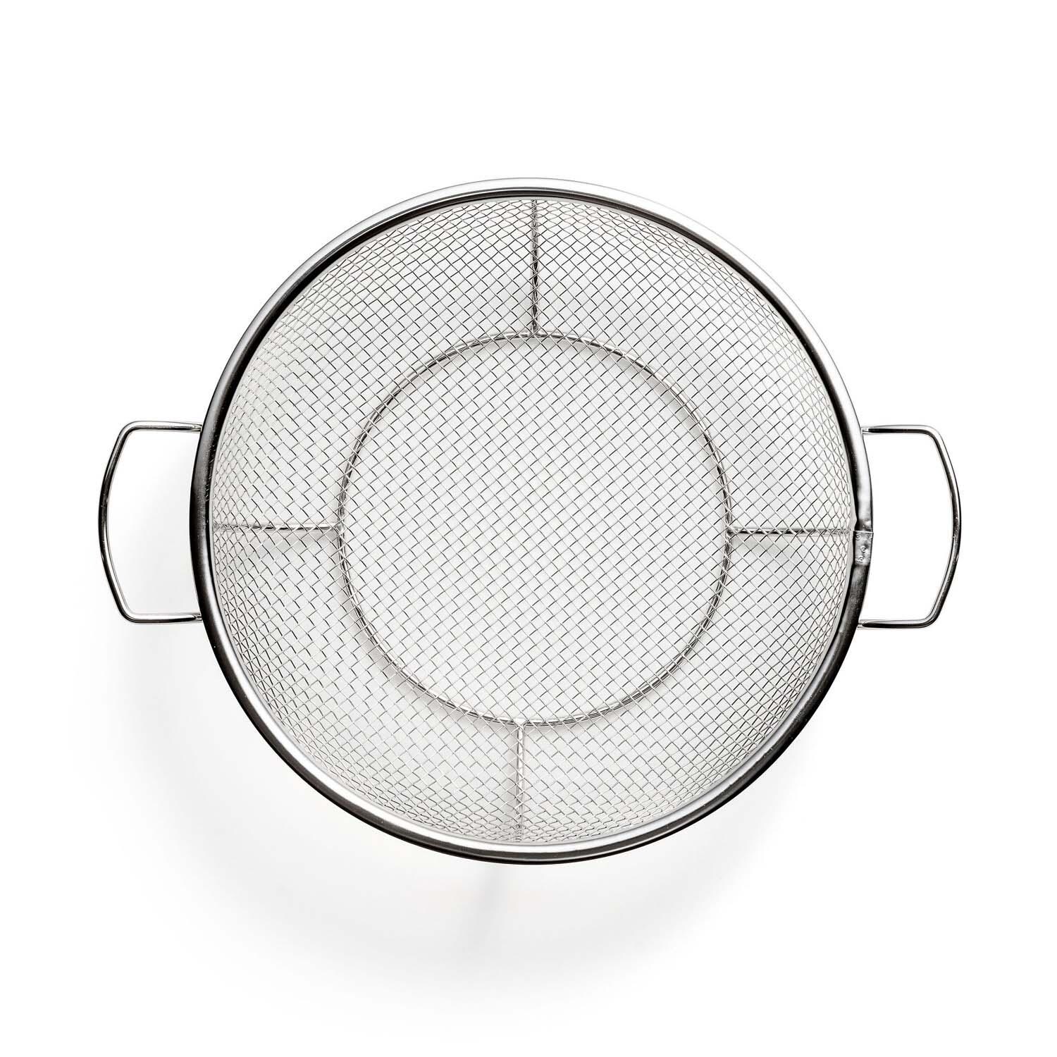 Outset 76518 SS Round Shallow Grill Basket - Top View - White Background thumbnail