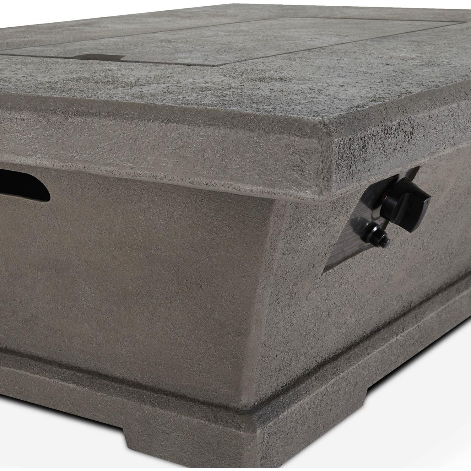 Real Flame Monaco LP Fire Pit Low Height Table - Rectangle - Detail - Glacier Gray thumbnail