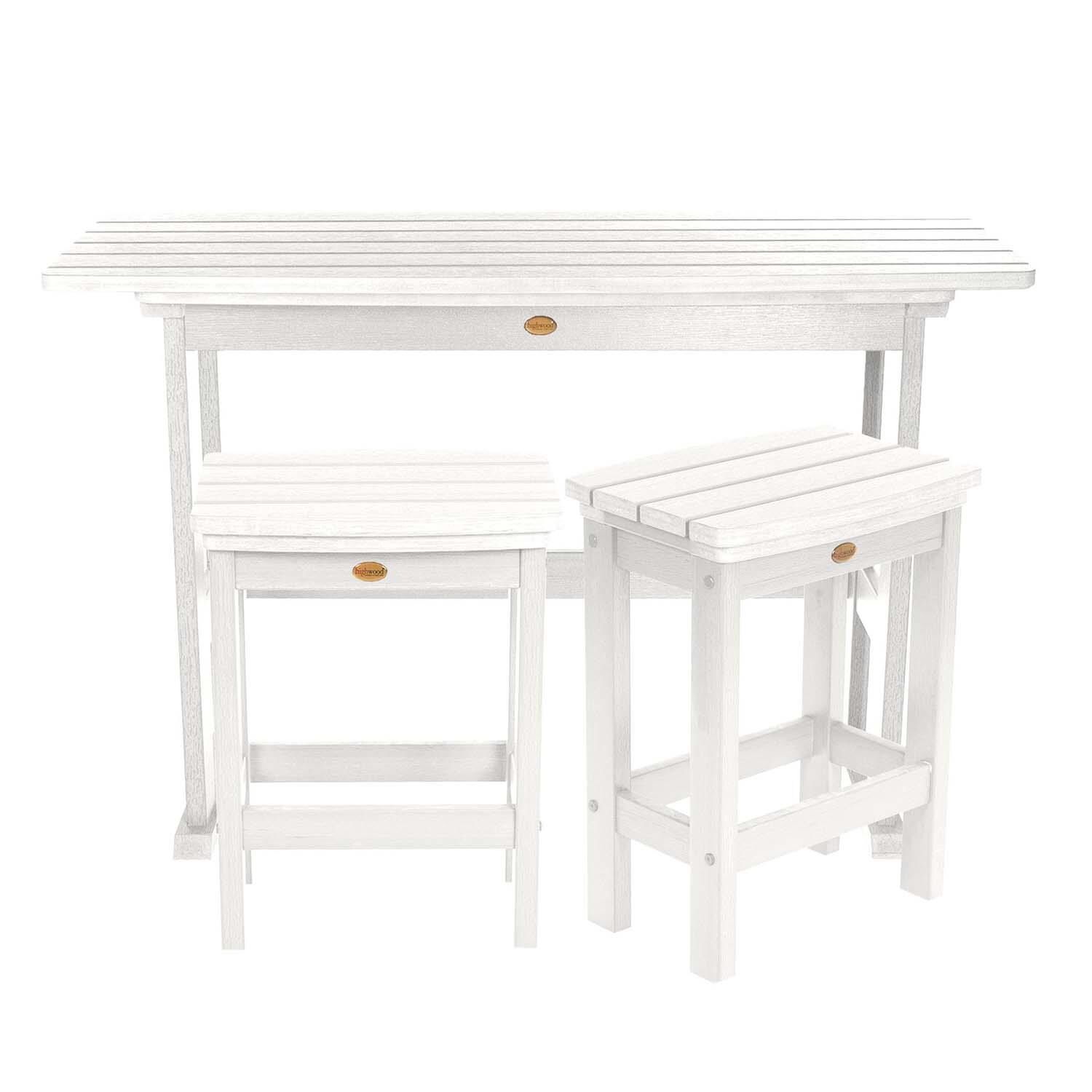 Hart Lane 3 Pc Recycled Plastic Counter Height Dining Set in White By Lakeview - White Background thumbnail