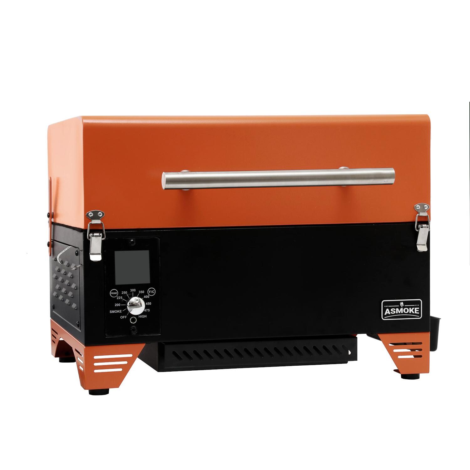 ASMOKE AS350-Vibrant Orange Portable Wood Pellet Grill & Smoker - Grill Closed thumbnail