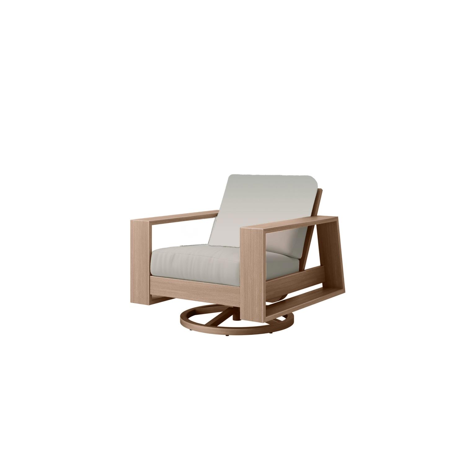 Novara Aluminum Swivel Rocker Club Chair in Flax/Nadic Fog by Ebel