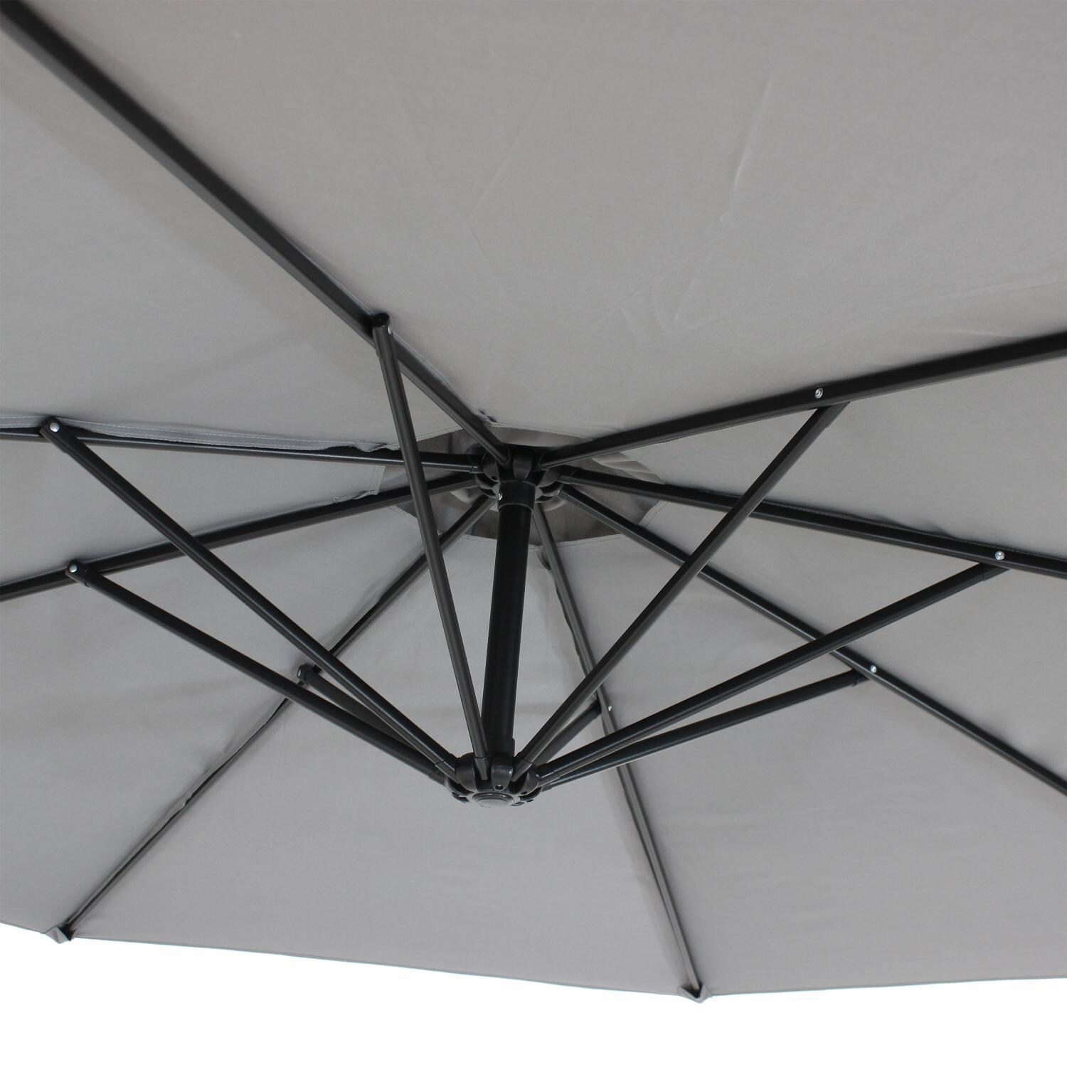 Ultimate Patio 9.5 Ft. Octagonal Patio Cantilever Umbrella W/ Crank - Smoke - Sturdy Rib In Canopy thumbnail