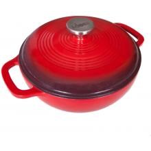 Lodge 3 Quart Colored Enamel Cast Iron Dutch Oven, Island Spice - Gradated Red - EC3D43 image