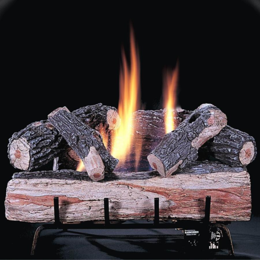 Rasmussen 18 Inch Chillbuster Gas Log Set With Vent Free C1 Burner - Split Side Of Reversible Log thumbnail