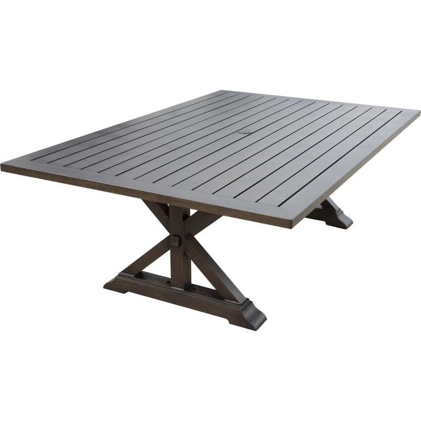 Darlee Brooklyn 9-Piece Patio Dining Set (with 7 Dining Chairs and 1 Bench) with Cushions and 59 X 88 Inch Rectangular Dining Table - Table - White Background thumbnail