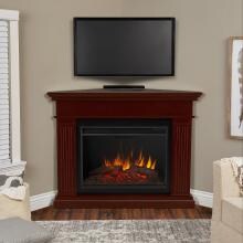 Real Flame 8050E-DW Kennedy Grand 55-Inch Corner Electric Fireplace With Mantel - Dark Walnut