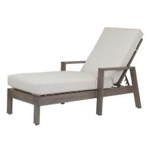 Laguna Aluminum Patio Chaise Lounge W/ Sunbrella Canvas Flax Cushions By Sunset West image